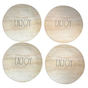 Rae Dunn "Enjoy" Melamine 10.5" Plates Set of 4